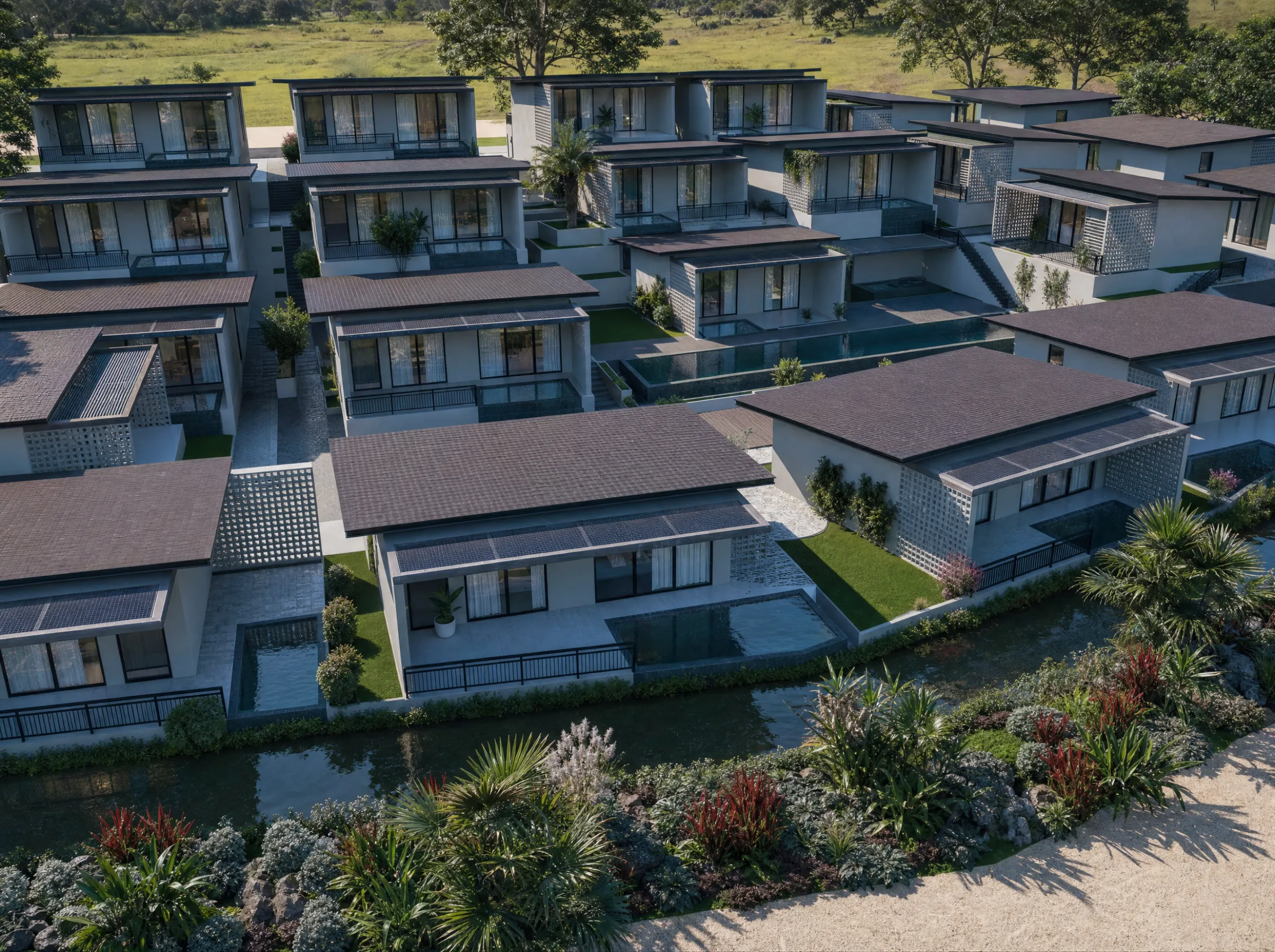 Morning over the villas